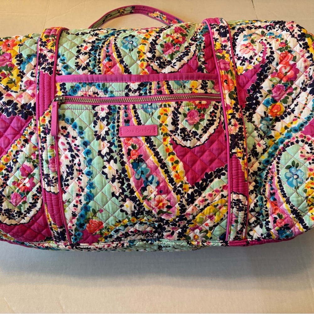 Vera Bradley wild flower paisley large duffle Quilted Travel Bag